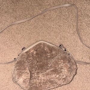 Vince Camuto Issey Shearling Crossbody Bag in Wild Mushroom